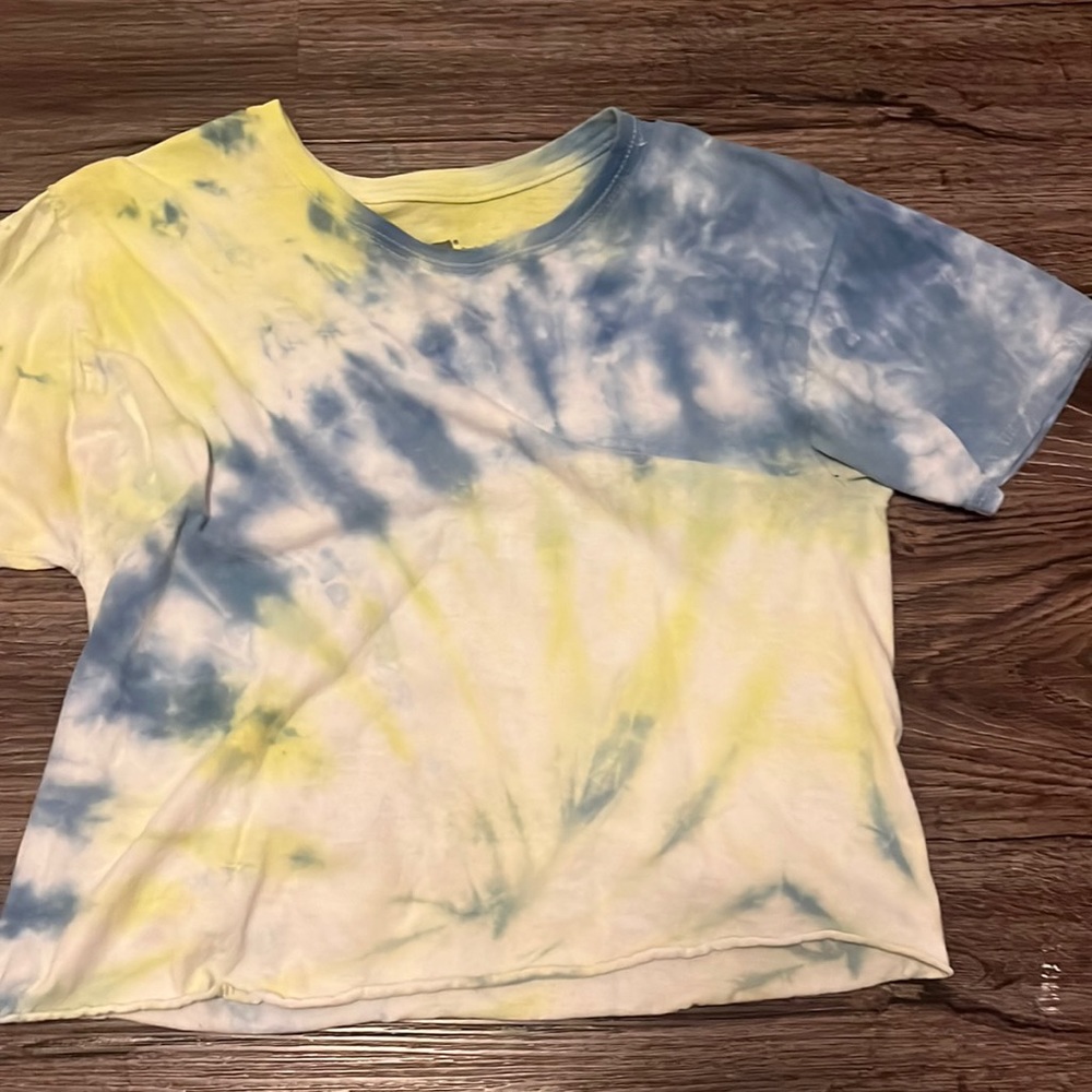 Ty dye crop blue and green